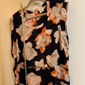Cabi Navy and Orange Blouse